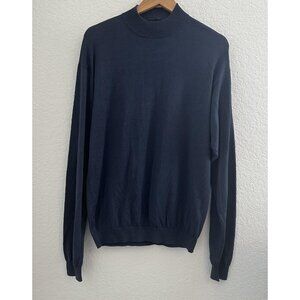 Baracuta Knit Sweater Mens M Silk Blend Mock Neck‎ Pullover Lightweight Academia